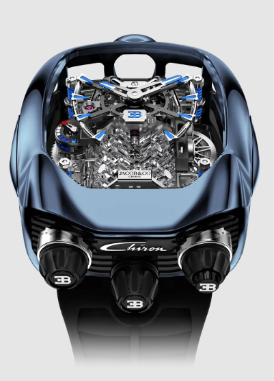 (image for) Jacob & Co bugatti chiron tourbillon BLUE TITANIUM Replica Watch BU200.20.AK.AB.B